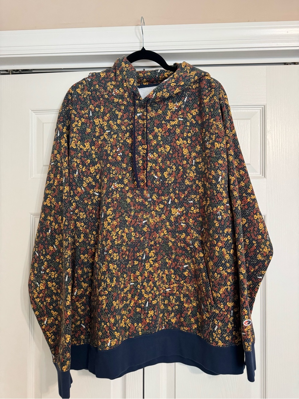 Men’s Nike Floral Print Hoodie in Navy, Yellow, Orange